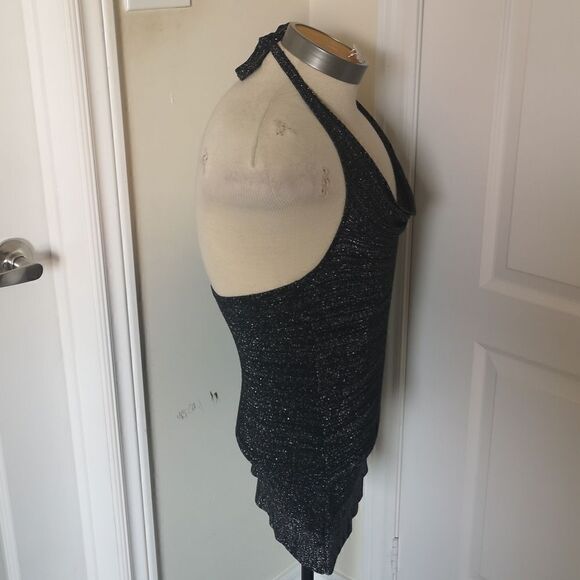 Carriere Studio Ladies Glitter Halter Top & Heart Earrings Medium Black - Picture 7 of 16